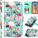 ULAK Compatible with iPhone 17 Pro Wallet Case, Women PU Leather Shockproof Protective Folio Flip Cover with [RFID Blocking] Card Holder Kickstand for 17pro 6.3 inch 2025, Mint