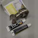 Shower Head Holder All Metal Handheld Shower Wand Bracket Adhesive Shower Wall Mount Holder Brass Shower Spray Holder Brushed Nickel, Drill Free Glue Installation