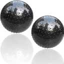 Large Sensory Massage Ball for Kids,2-Pack 33.5" 85CM Bouncy Exercise Balls, Big Inflatable Toys with Tactile Spikes, Outdoor Giant Yoga Balls, Large Beach Ball (2 Black)