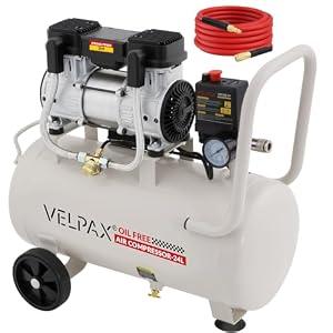 Ultra Quiet Air Compressor, Only 60dB, 6.4 Gallon Tank, Oil-Free, 110V/ 60Hz 2HP, 6.71CFM@115PSI, Air Compressor Perfect for Spray Painting, Auto Repair, Tire inflation, Woodwork nailing