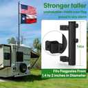 Telescoping RV Ladder Flag Pole, 10 FT Heavy Duty Portable Flagpole Kit, Unbending Telescopic Outdoor Flag Poles with 3x5 American Flag for Camping