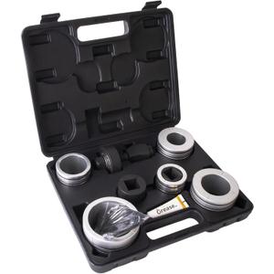 Upgraded Exhaust Pipe Expander Kit & Stretcher Tool Set, 1-5/8" to 4-1/4" for Tail Pipe Muffler, with Storage Case & EXTRA Rubber Rings, 12PC Heavy-Duty Collets for Automotive Repair