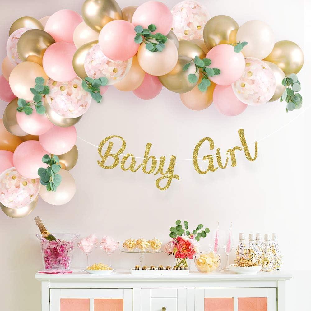 Sweet Baby Co. Baby Shower Decorations for Girl with Pink Balloon Arch Garland Kit, Baby Girl Banner Decor, Eucalyptus Boho Greenery Vine, Light Pink, Peach Blush, Gold, Confetti Balloons Sweet Baby Co. Baby Shower Decorations for Girl with Pink Balloon Arch Garland Kit, Baby Girl Banner Decor, Eucalyptus Boho Greenery Vine, Light Pink, Peach Blush, Gold, Confetti Balloons