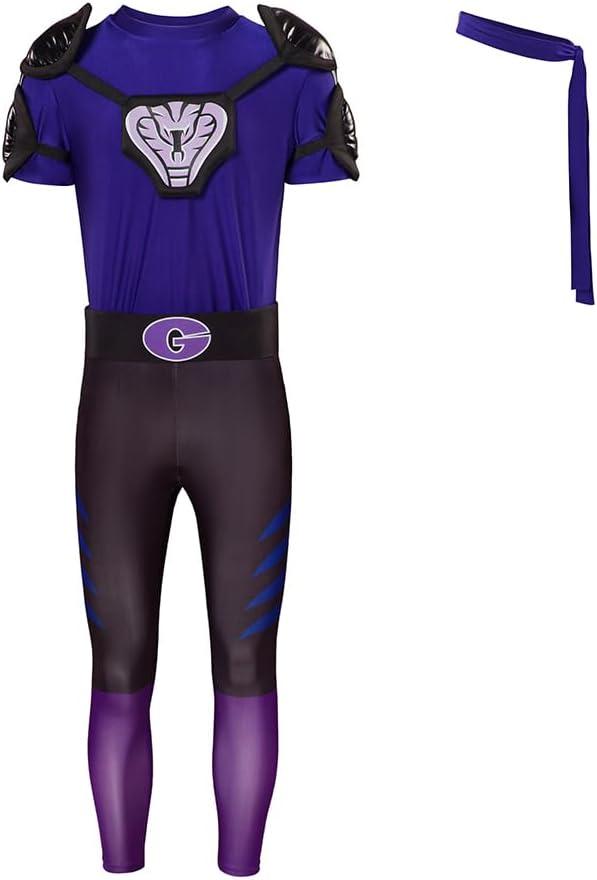 VintageCos Men's Dodgeball Globo Gym Purple Cobras Cosplay Costume Jumpsuit Halloween Party Outfits XX-Large