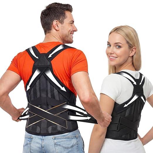 Posture Corrector for Women & Men, Back Brace Advanced Full Back Support for Upper & Lower Back Pain Relief, Spine, Neck, and Hump, XStyle MedicalGrade Lumbar Support System with Adjustable Shoulder Straightener and Breathable Design for Long Sitting, XL