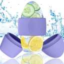 2 x Ice Roller for Face and Eye Massager for Face, Eyes and Neck Naturally Conditioning and Skin Care,De-Puff Eye Bags,Reduce Migraine Pain,Reusable Massage Silicone Ice Mold (Purple)