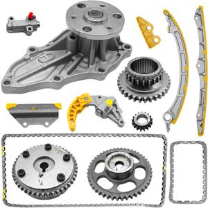 14510-R40-A01 Timing Chain Kit with VVT Camshaft Adjuster & Water Pump for Accord CR-V Civic 2008-2015 2.4L for Acura TSX ILX 2009-2015 2.4L 14530-RAA-A01 Timing Chain Kit 19200-R40-A02 Water Pump