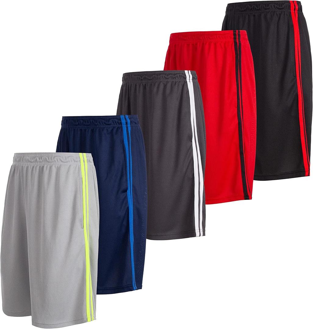 6 Pack: Men's Dry-Fit Sweat Resistant Active Athletic Performance Shorts (X-Large)