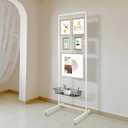 White Finish Gridwall Panel Display Stand One-Step Installation, L Base