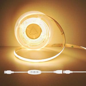 (72)3000K LED Light Strip AC 110V 1M Waterproof Lights 110 Volt Plug-in COB LED Strip Lights 1 Meter Warm White for Outdoor Indoor Kitchen Under Cabinet Lighting (Warm White, 3.28ft)