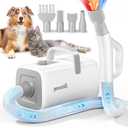 Pecute High-Velocity Dog Hair Dryer, Dog Blow Dryer with Adjustable Speed & Temp, Dog Dryer with Cool-Warm-Hot Cycle Mode, 4 Nozzles, Soft Noise Pet Dryer for Grooming, Heat Resistant Hose, 6.5ft Cord