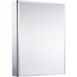 Movo Medicine Cabinet with Mirror, 24 Inch x 30 Inch Aluminum Mirror Cabinet with Single Door, Bathroom Medicine Cabinet, Surface Mount or Recess Installation