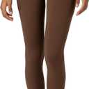 Colorfulkoala Women's Dreamlux High Waisted Workout Leggings 25" / 28" Inseam Yoga Pants with Pockets (Brown, XXL)