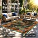 Arenarug Paisley Waterproof Outdoor Rug 8x10, UV Resistant, Terracotta