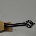 EXCLUSIVE HOME Torch 1" Curtain Rod and Coordinating Finial Set, Matte Bronze, Adjustable 36"-72"
