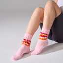 Women's Slouchy Socks Soft Casual Calf Socks Retro Scrunch Crew Socks 3/4 Pairs (S)