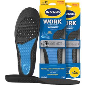 Dr. Scholl's Work All-Day Superior Comfort Insoles with Massaging Gel - Designed for Men & Women with Hard-Working Feet, Eliminates Sore Muscles and Tired Legs, Arch Support Inserts with Odor Control (1 Pair (Pack of 2))