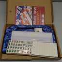 TIASUSAN Travel Mini American Mahjong Set, Mahjong Game Set with 166 White Tiles (0.8"), Complete Set with 4 Racks, and Thickened Blue Printed Mah-Jongg Tiles Bag, Portable Travel Mahjongg Set