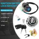 Ignition Switch Fuel Gas Cap Key Lock Set 35010-K26-B03 Compatible with Honda Grom MSX125 M2 & M3 35010-K26-B02