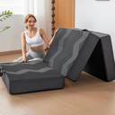 INGEROOM Foldable Mattress Queen - Memory Foam 6 inch Trifold Mattress for Camping, with Portable Handle, Non-Slip Folding Floor Bed Sofa for Guest Travel Yoga, Washable Breathable Cover