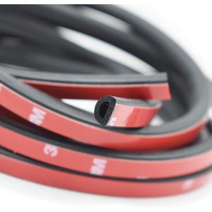 Universal Rubber Car Auto Door Seal Weather Stripping, Self-Adhesive Hollow Sealing Strip for Noise Insulation,Adhesive D-Shape Door Seal 0.276" Height X 0.394" Width (33 feet)
