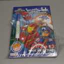 Superheroes Giant Coloring & Activity Book Bundle with 6 Assorted Books with Superhero Pin, Wristband, and More ~ Avengers, Spiderman, Superman, Batman, Captain America!
