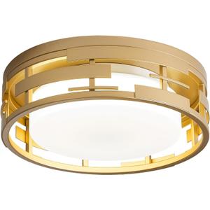 Modern Gold Flush Mount Ceiling Light, Dimmable Led Ceiling Light, Round Lighting Fixtures Ceiling for KitchenBathroomBedroomHallway, 12 Inch