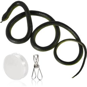 Snake Prank with String Clip, 3.94ft Clip on Snake Prank Funny Golf Snake Prank DIY Snake on a String Prank Plastic Golf Snake Prank with String and Clip Toy for Teasing Friends