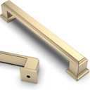 Asidrama 10 Pack 5 Inch(128mm) Brushed Brass Kitchen Cabinet Handles Gold Cabinet Pulls Kitchen Cabinet Hardware for Cupboard Drawer Pulls (5" Hole Center128mm)