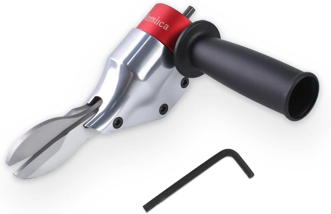 360 Pivoting Drill Metal Shear Attachment, Professional Power Tool Accessory for Cordless & Corded Drills, Heavy-Duty Metal Cutter for Iron, Aluminum & Copper Sheets with Adjustable Handle- R
