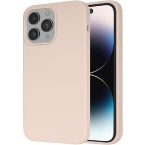 Compatible with iPhone 15 Pro Premium Color Soft Liquid Silicone Gel Rubber Cell Phone Mobile Basic Back case Cover casing funda para (Nude Pink)