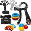 13 PCS Grip Strength Trainer Kit, Hand Gripper Strengthener, Forearm Strengthener, Finger Strengthener, Finger Exerciser, Stress Relief Ball, Forearm Workout Ring for Muscle Building and Injury Recovery