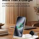 Wireless Charger for Google Pixel Watch 4 Only,4 in 1 Wireless Charging Station Bedside Night Light for Google Pixel 10 Pro Fold/10 Pro XL/10 Pro/10/9/8/7,Buds Pro 2/Pro/2,Phone Charger Warm Gifts