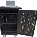 30-Bay Mobile School Charging Cart Station for Chromebook, Tablet and Laptop Computer with Power Strip Included, Assembly Required 1001 Black