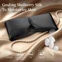 USlixury Silk Sleep Mask, 3D Contoured Sleeping Masks, Blackout Sleep Masks for Women with Nose Wing,100% Mulberry Silk, Face-Hugging Non-Slip SLEP Mask for Side Sleeper, 27.5x4.5'', Black