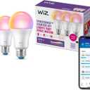 WiZ Connected Smart Light Bulbs, Sunset to Sunrise Automation + Motion Detection + Control with Voice or App, Full Color A19 60W 800LM Indoor, Matter Compatible -3 Pack