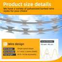 49ft Barbed Razor Wire, Hot-Dip Galvanized Barb Wire Roll for Crafts Fences, Fence for Critter Deterrent
