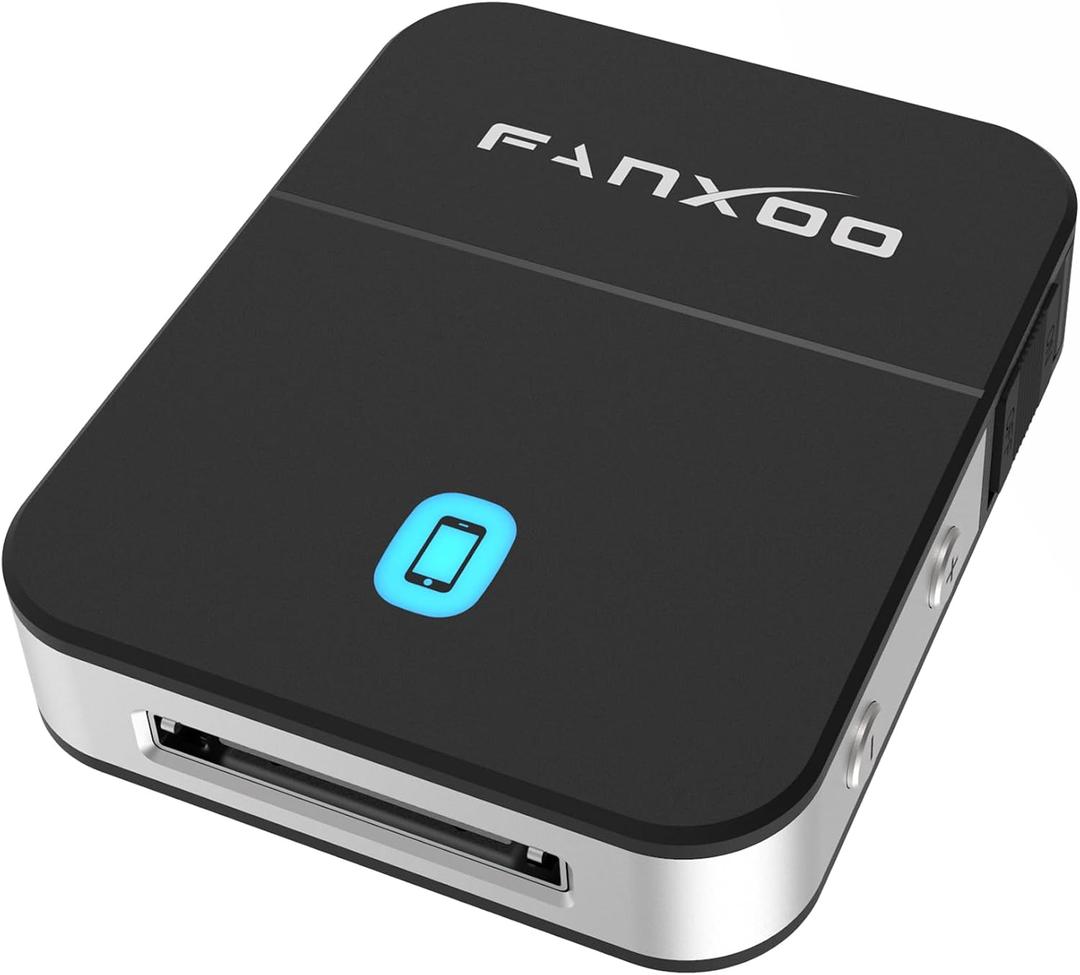 Fanxoo DockPro 30 pin Bluetooth 5.3 Adapter for Bose Sounddock 30 pin to Lightning Bluetooth Adapter Compatible for iPhone iPod Docking Station (Black)