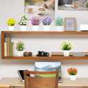 LELEE Artificial Plants Mini Fake Potted Plants, 8 pcs Small Eucalyptus Potted Faux Decorative Grass Plant with Flower for Home Decor, Indoor, Office, Desk, Shelf, Table Decoration