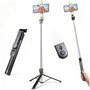 71" Phone Tripod Selfie Stick with Light, Cell Phone Tripod Stand with Wireless Remote Compatible with iPhone and Android Phone