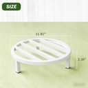 3 Pack 11.81 Inch Metal Plant Stands Outdoor,240 LBS Capacity,Single Plant Stand Indoor for 5-15 Inch Pots,Heavy Duty Flower Pot Stand Stool Riser,White