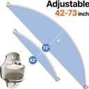 Curved Shower Curtain Rod, Rust Resistant, Adjustable Length 42-73 inches for Shower, Bathroom, Hole Punch Required-Brushed Nickel