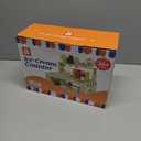 Foldable Wooden Ice Cream Toy Set Pretend Play Food Store for Toddlers, 52-Piece Kids Ice Cream Counter with Storage, Kitchen Playset Fake Money & Menu, Birthday Gift for 3 4 5 6 Year Old Girls Boys