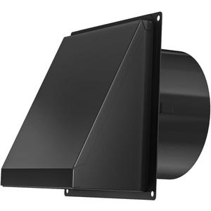 Hon&Guan Dryer Vent Cover Outside with Removable Mesh, Wall Mount Extractor Vent with Rubber Cushioned Non-Return Flap, Stainless Steel Outside Dryer Vent Cover for House (Black, 4 Inch)