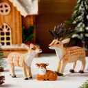 Wesiti 3 Pcs Christmas Reindeer Decorations Rustic Wooden Christmas Reindeer Figurine Deer Family Statues Set Holiday Tiered Tray Tabletop Decor for Home Office Party Supplies