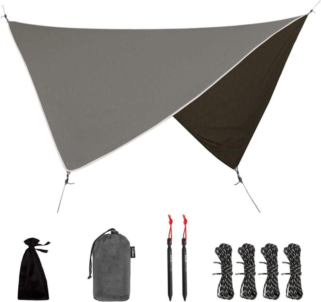 Hammock Tarp - Rain Tarp for Camping Hammock Tent 11 x 9 ft-Camping Gear Must Haves w/Easy Set Up Including Tent Stakes and Carry Bag