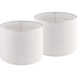 Beige Bamboo Knot Linen Textured Lamp Shades Set of 2 Large Drum Lamp Shade 16``Top x 16``Bottom x 12``High(Spider) Farmhouse Lampshade for Table Lamp & Bedside Lamp - Replacement Lampshade