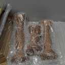 Rustic Wooden Pillar Candle Holders Set of 3, 12'' 9'' 6'' Farmhouse Wood Candle Stand for Table Centerpieces, Vintage Tall Candleholders Fireplace Mantel Decor for Living Room, Brown