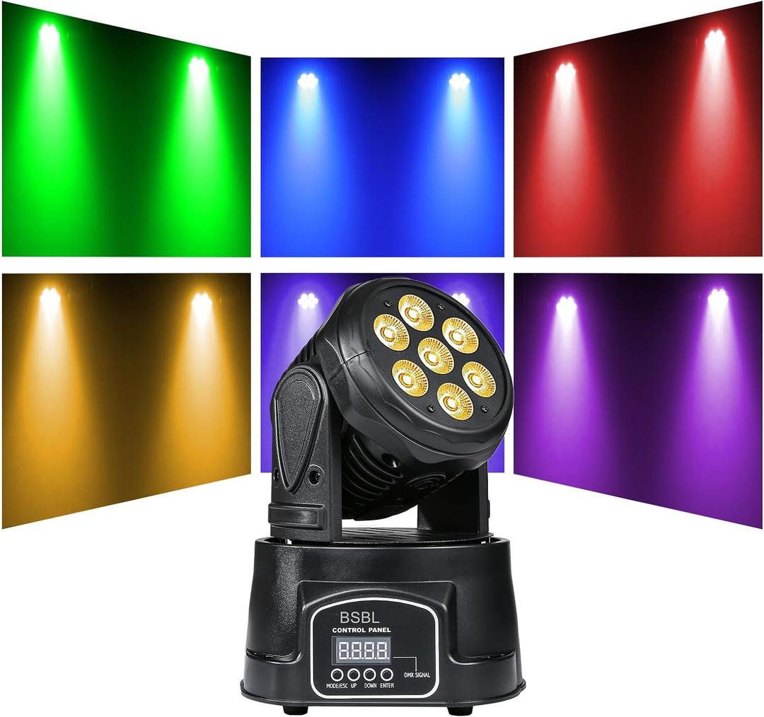 70W Moving Heads DJ Lights RGBW 4 in 1 LED Wash Effect Light with 9/14CH DMX512 - LED Stage Lighting for Parties Disco Events Wedding Live Show Bar 