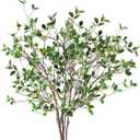 Beebel 3.5Ft 3 Pcs Artificial Branches Plants Eucalyptus Shrubs Greenery Stem Ficus Twig Fake Plastic Plant for Vase Bouquets Wedding Floral Arrangement Decor